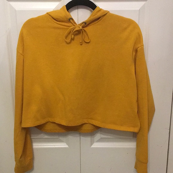 Vibrant Yellow H&M cropped hoodie - Picture 2 of 4